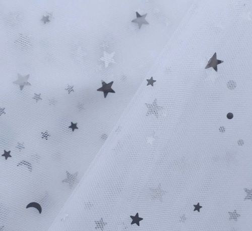 Tule Sky Prata Rolo com 200 MT